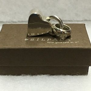 Silpada Solid Sterling SIlver Chunky Heart Pendant